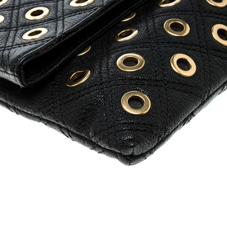 مملوكة مسبقًا Marc Jacobs Black Leather Eyelets Sandy Shoulder Bag