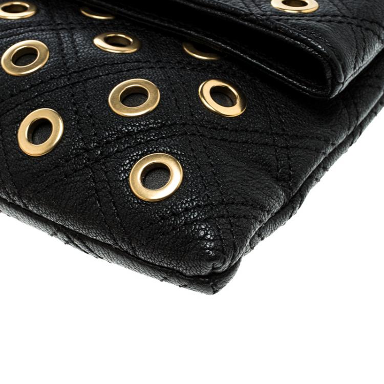 مملوكة مسبقًا Marc Jacobs Black Leather Eyelets Sandy Shoulder Bag