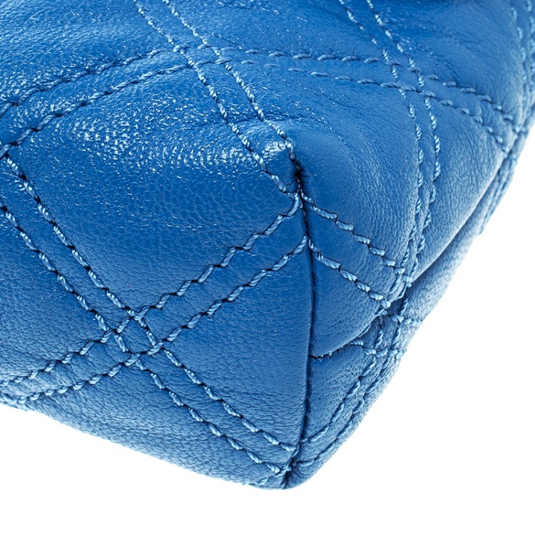 Pre Owned Marc Jacobs Blue Quilted Leather Day To Night Single Crossbody Bag