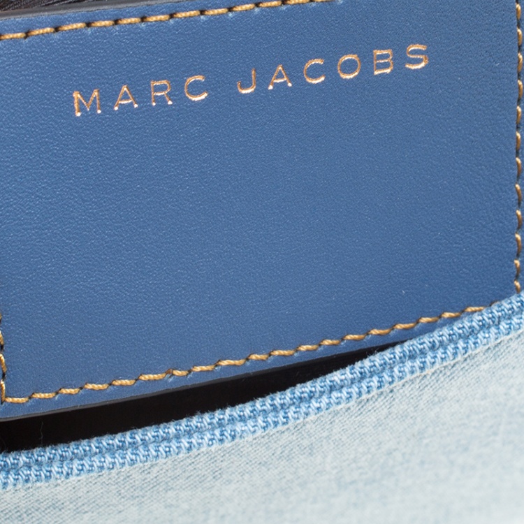 Pre Owned Marc Jacobs Blue Denim Small Studded Nomad Crossbody Bag