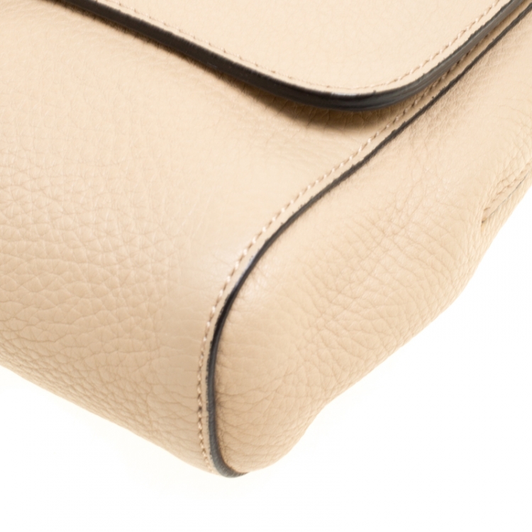 Pre Owned Marc Jacobs Beige Pebbled Leather Small Big Apple Gotham Shoulder Bag