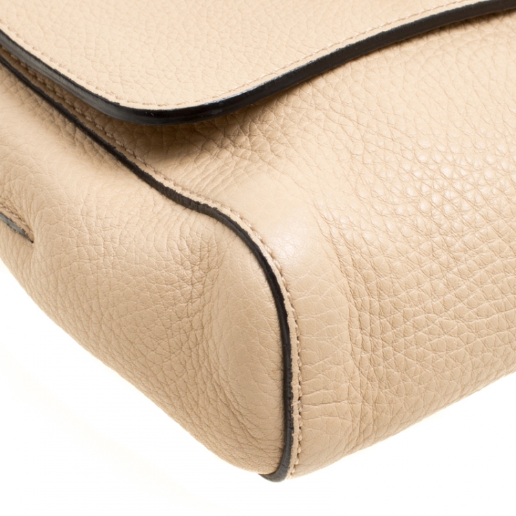 Pre Owned Marc Jacobs Beige Pebbled Leather Small Big Apple Gotham Shoulder Bag