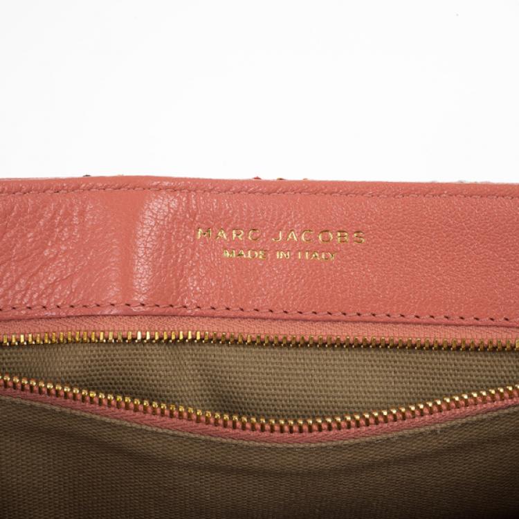 Pre Owned Marc Jacobs Multicolor Stitched Detail Logo Imprinted Shoulder Bag