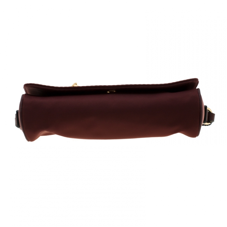 Pre Owned Marc Jacobs Burgundy Nylon Small Trooper Crossbody Bag