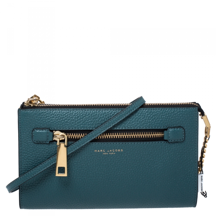 Pre Owned Marc Jacobs Blue Leather Crossbody Bag