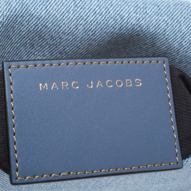 مملوكة مسبقًا Marc Jacobs Blue Denim and Leather Small Studded Nomad Crossbody Bag