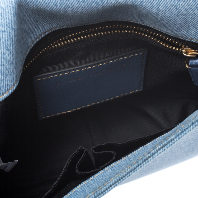 مملوكة مسبقًا Marc Jacobs Blue Denim and Leather Small Studded Nomad Crossbody Bag