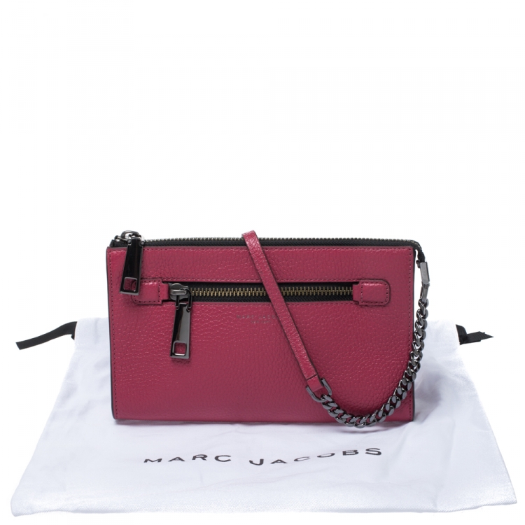 Pre Owned Marc Jacobs Raspberry Leather Small Gotham Crossbody Bag