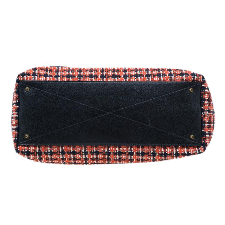 Pre Owned Marc Jacobs Orange Tweed The Hole Tote Bag