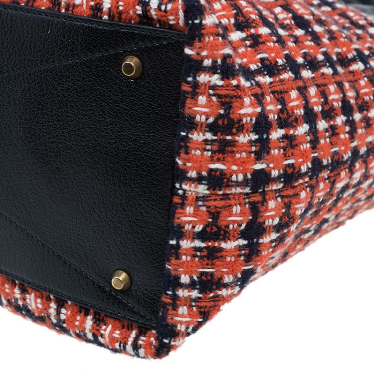 Pre Owned Marc Jacobs Orange Tweed The Hole Tote Bag