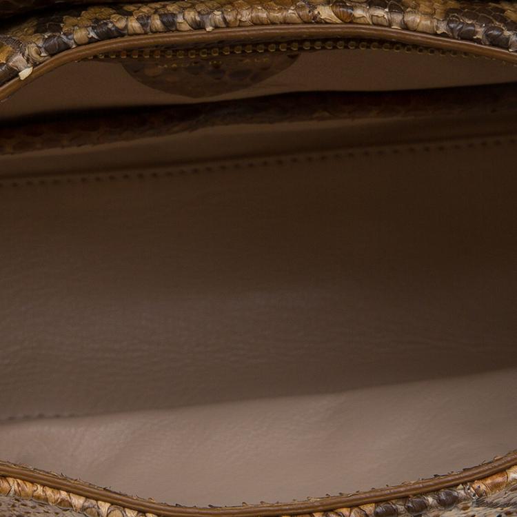 Pre Owned Marc Jacobs Beige Python and Sequins Mae Shoulder Bag