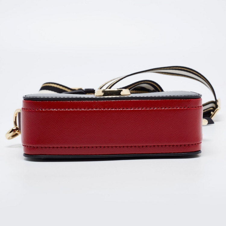 Pre Owned Marc Jacobs Black/Brown Leather Snapshot Camera Crossbody Bag