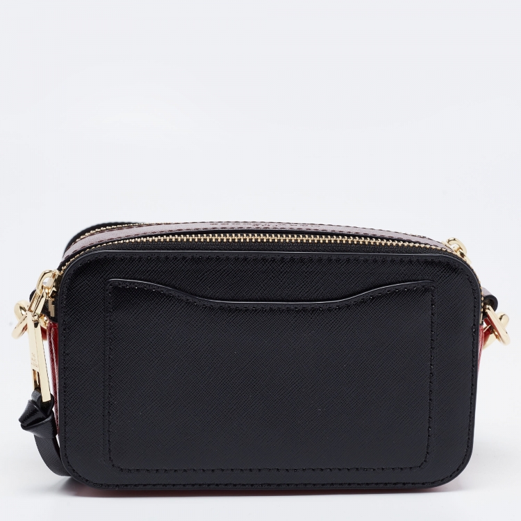 Pre Owned Marc Jacobs Black/Brown Leather Snapshot Camera Crossbody Bag