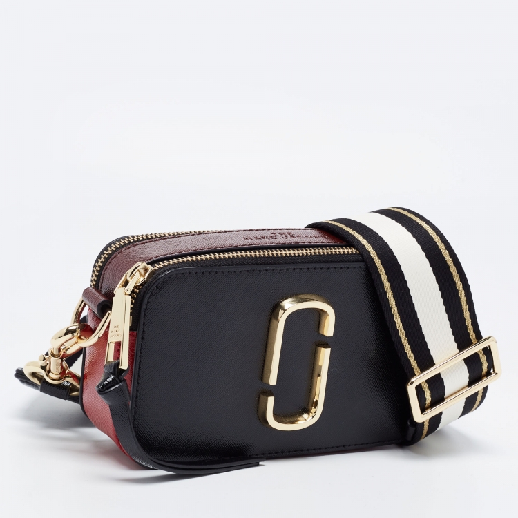 Pre Owned Marc Jacobs Black/Brown Leather Snapshot Camera Crossbody Bag