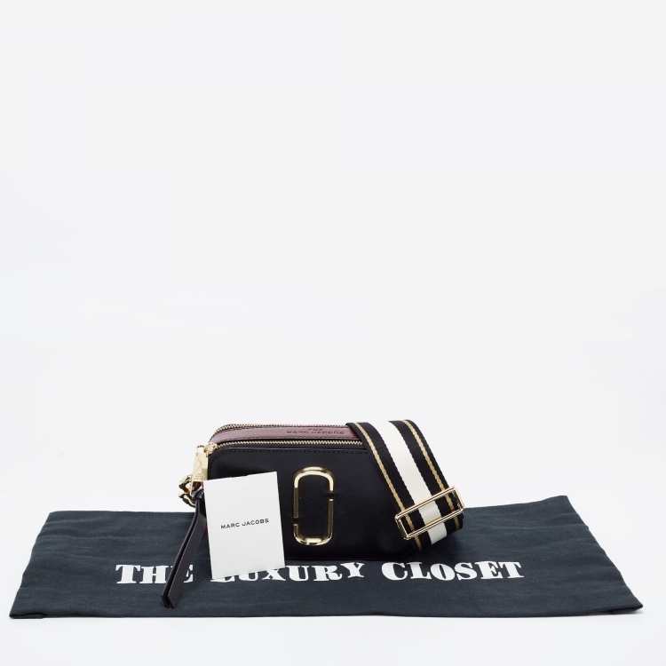 Pre Owned Marc Jacobs Black/Brown Leather Snapshot Camera Crossbody Bag