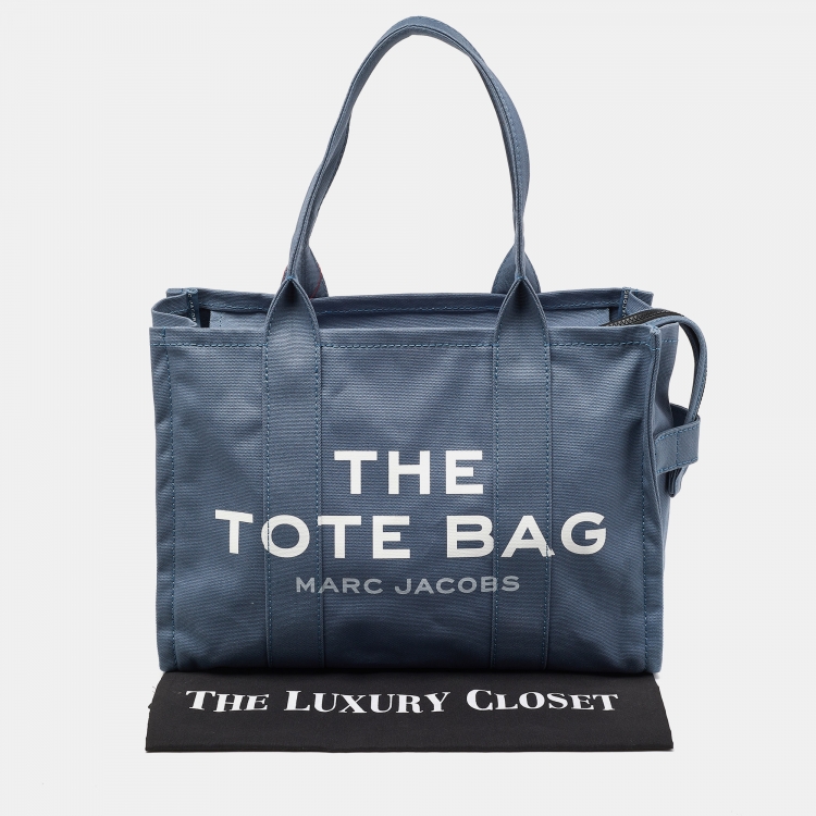 Pre Owned Marc Jacobs Blue Canvas Large The Tote Bag 