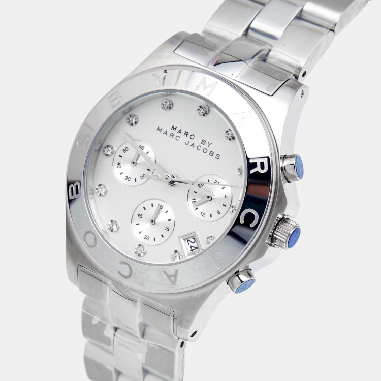 Pre Owned  Marc By Marc Jacobs Silver Stainless Steel Blade MBM3100 Women's Wristwatch 41 mm