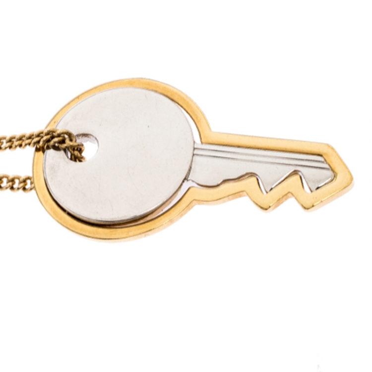 Pre Owned Marc by Marc Jacobs Gold Metal Tone Key Pendant  Necklace