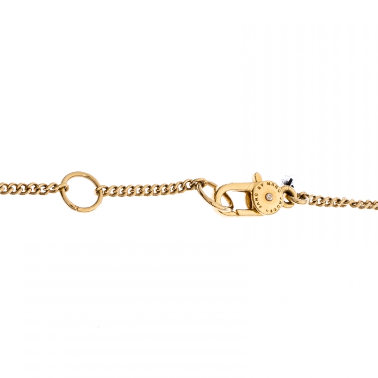 Pre Owned Marc by Marc Jacobs Gold Metal Tone Key Pendant  Necklace