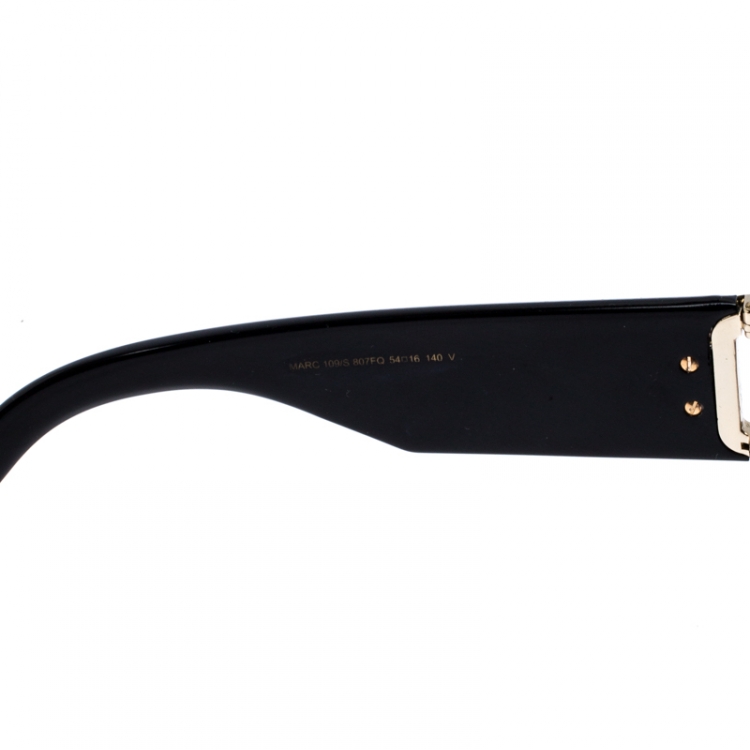 Pre Owned Marc Jacobs Black/Pale Gold Mirrored 109/S Cat Eye Sunglasses