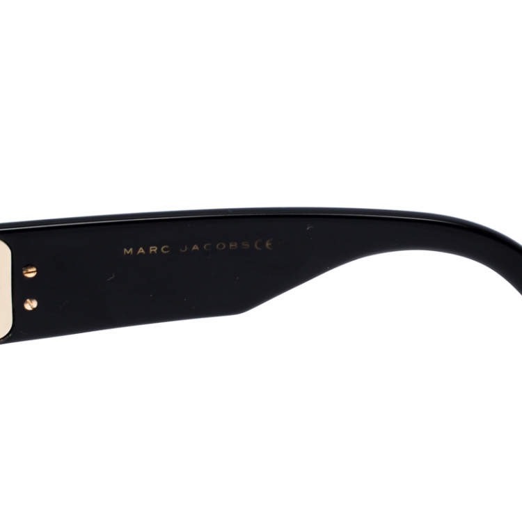 Pre Owned Marc Jacobs Black/Pale Gold Mirrored 109/S Cat Eye Sunglasses