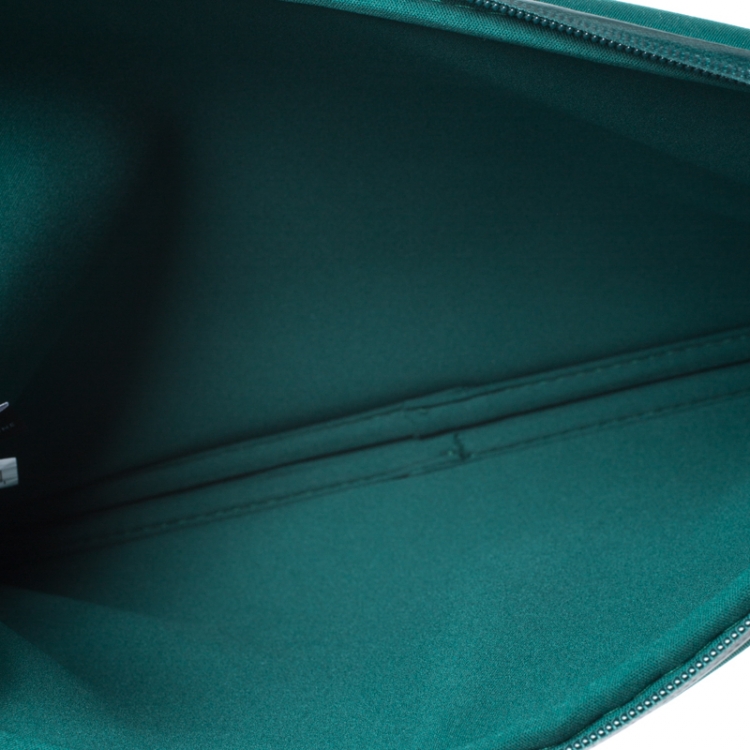 Pre Owned Marc Jacobs Green Embossed Neoprene Laptop Case