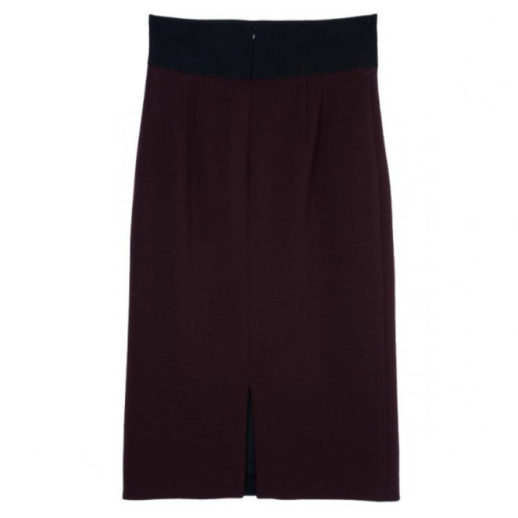 مملوكة مسبقًا Marc Jacobs Burgundy High Waist Wool Skirt S