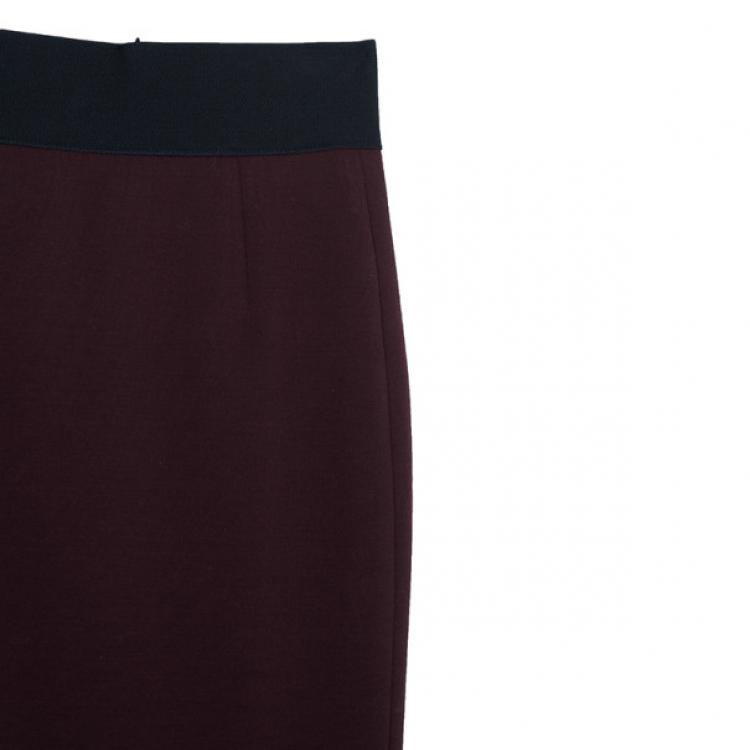 مملوكة مسبقًا Marc Jacobs Burgundy High Waist Wool Skirt S
