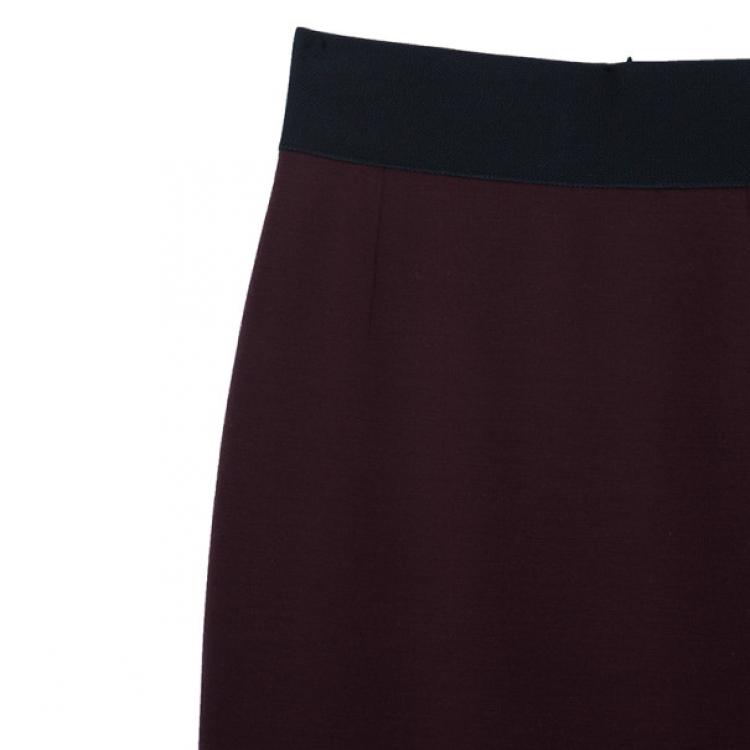 مملوكة مسبقًا Marc Jacobs Burgundy High Waist Wool Skirt S