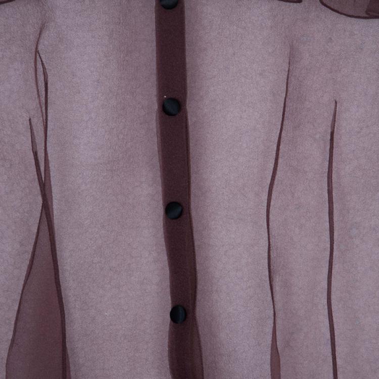 Pre Owned Marc Jacobs Burgundy Ruffle Top M