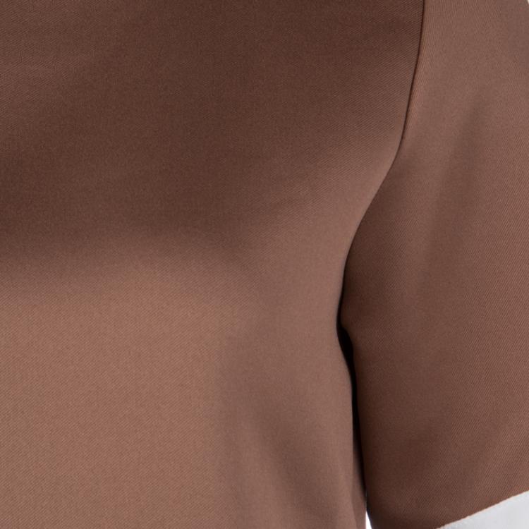 Pre Owned Marc Jacobs Brown Short Sleeve Ruffle Bottom Dress S