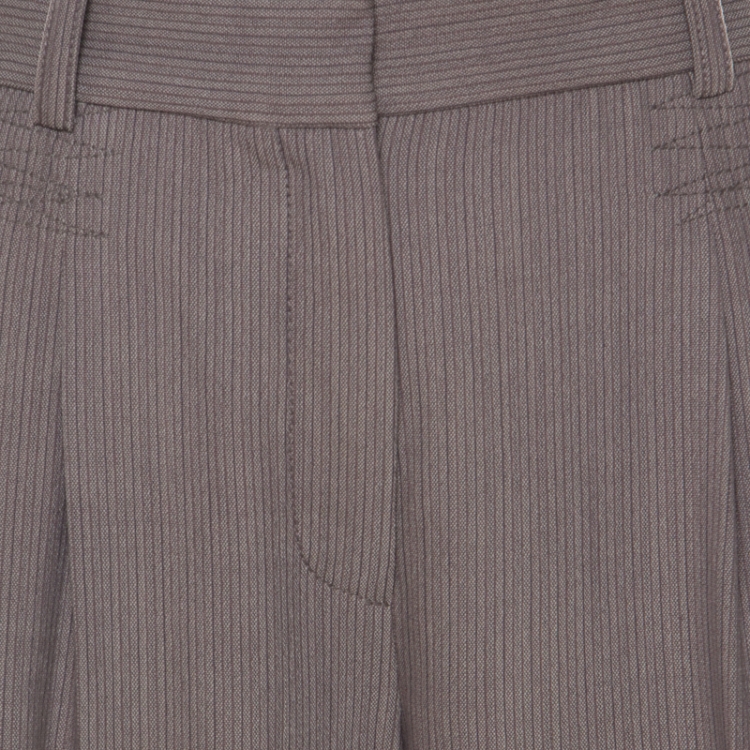 Pre Owned Marc Jacobs Pinstriped Stretch Wool High Waist Flared Trousers M