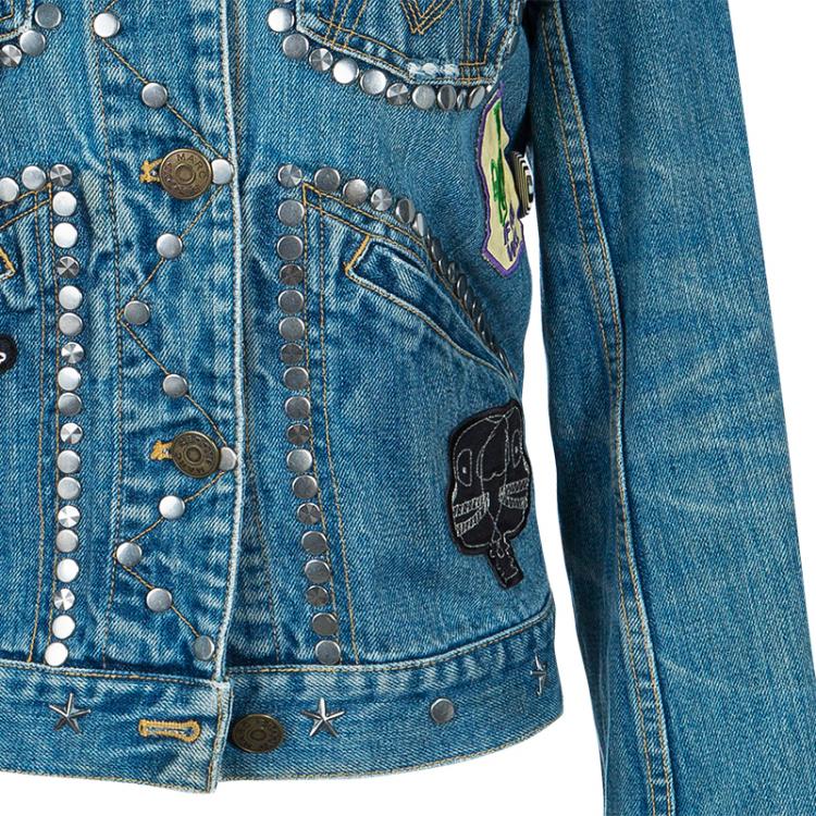Pre Owned Marc Jacobs Studded Denim Jacket M