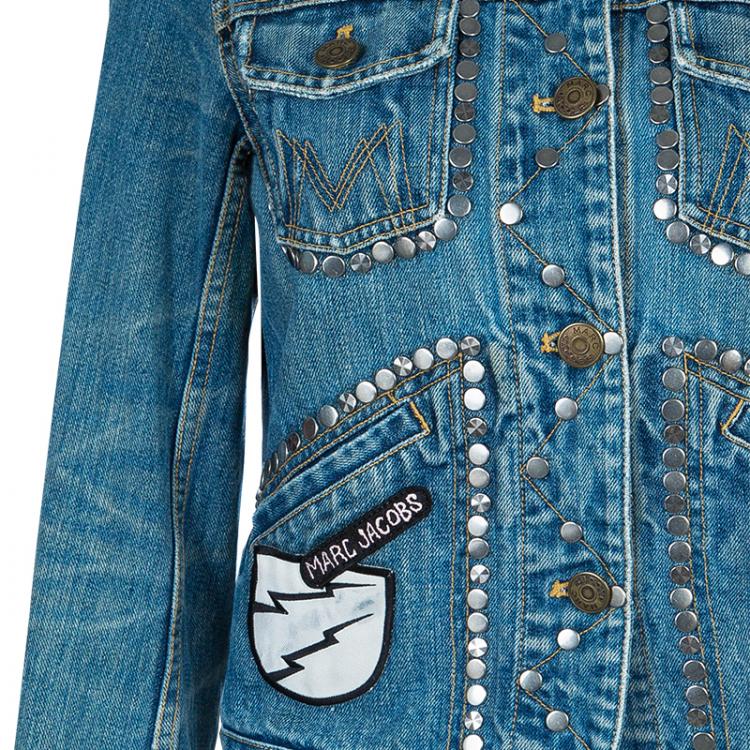 Pre Owned Marc Jacobs Studded Denim Jacket M