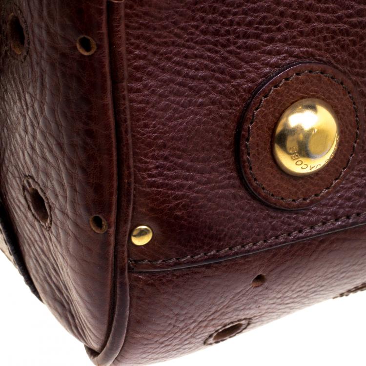 Pre Owned Marc Jacobs Brown Perforated Leather Satchel