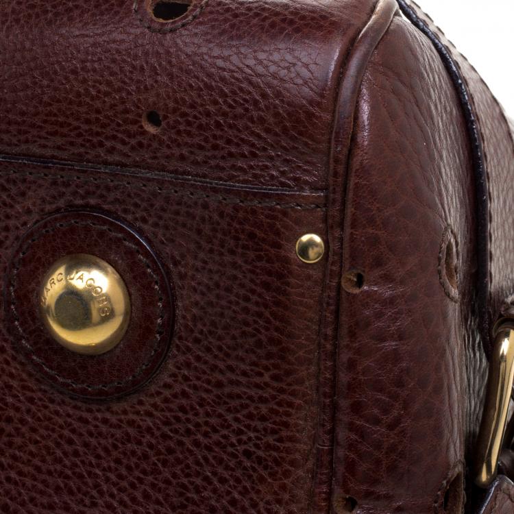 Pre Owned Marc Jacobs Brown Perforated Leather Satchel