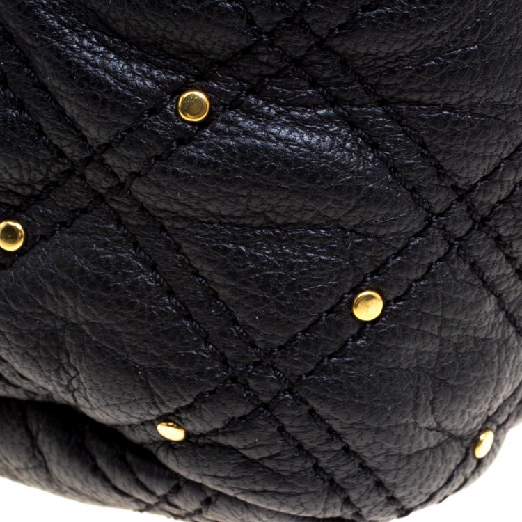 Pre Owned Marc Jacobs Black Leather Stardust Beat Shoulder Bag