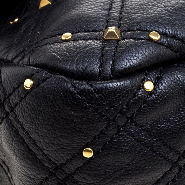 Pre Owned Marc Jacobs Black Leather Stardust Beat Shoulder Bag