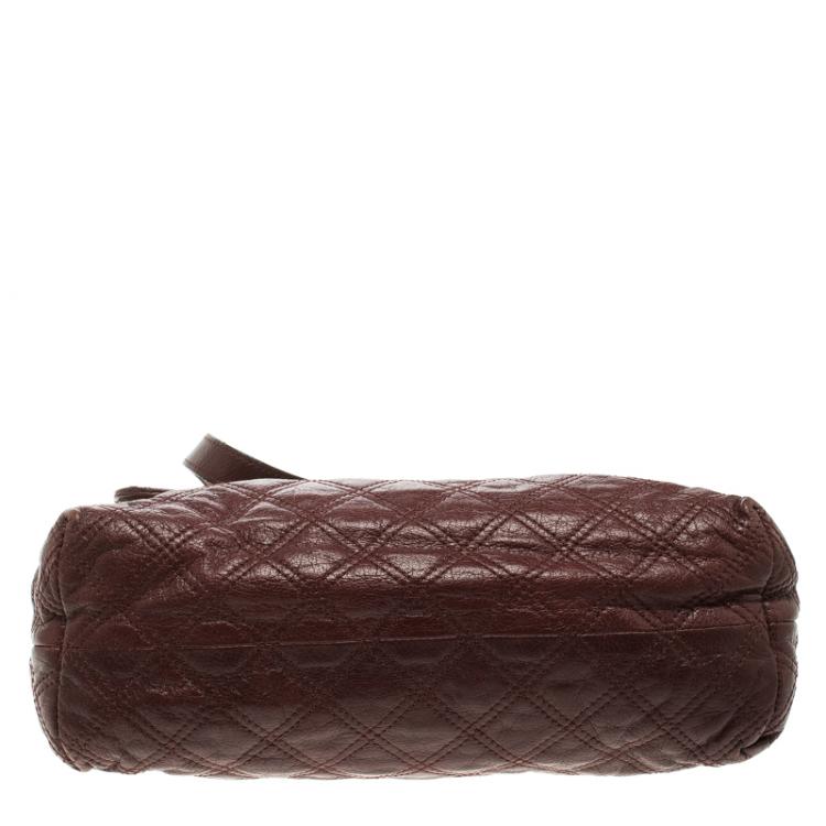Pre Owned Marc Jacobs Burgundy Quilted Leather The XL Shoulder Bag