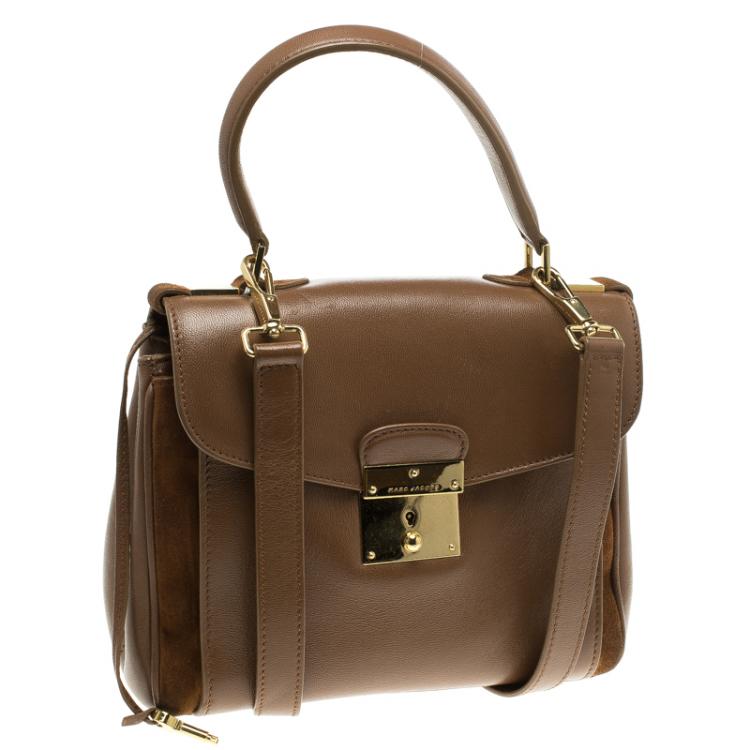 Pre Owned Marc Jacobs Brown Leather Metropolitan Top Handle Bag