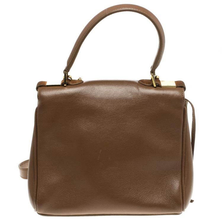 Pre Owned Marc Jacobs Brown Leather Metropolitan Top Handle Bag