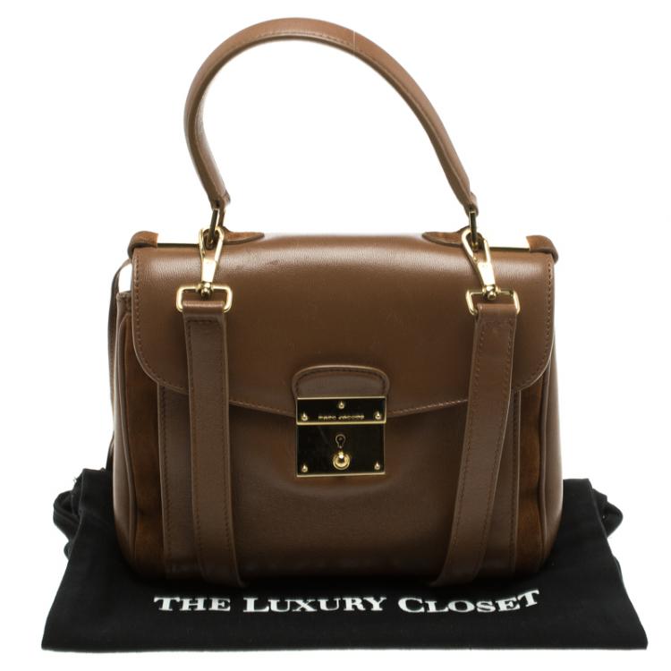 Pre Owned Marc Jacobs Brown Leather Metropolitan Top Handle Bag