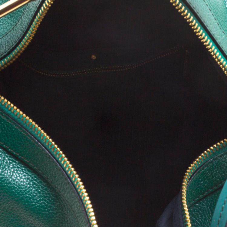 Pre Owned Marc Jacobs Green Glazed Leather Expandable Hobo