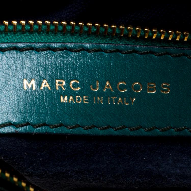Pre Owned Marc Jacobs Green Glazed Leather Expandable Hobo