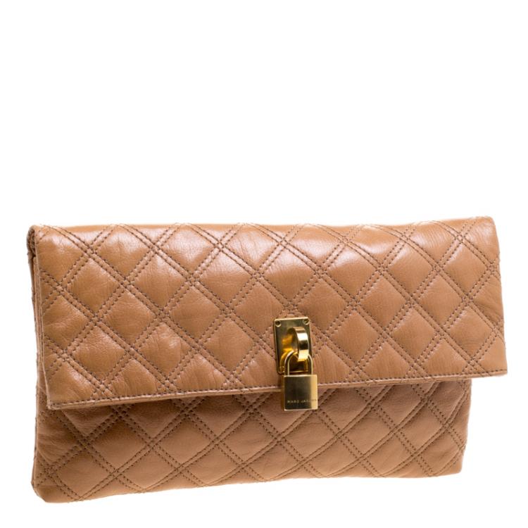 Pre Owned Marc Jacobs Brown Quilted Leather Eugenie Clutch
