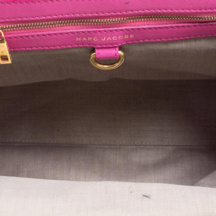 Pre Owned Marc Jacobs Pink Quilted Leather Stam Satchel