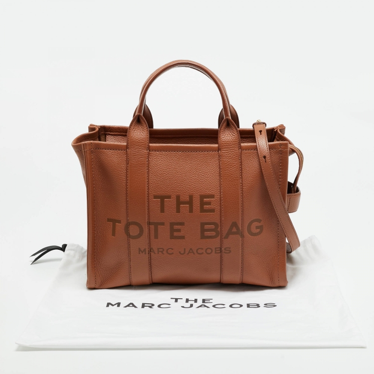 Pre Owned Marc Jacobs The Tote Medium Brown Leather Bag