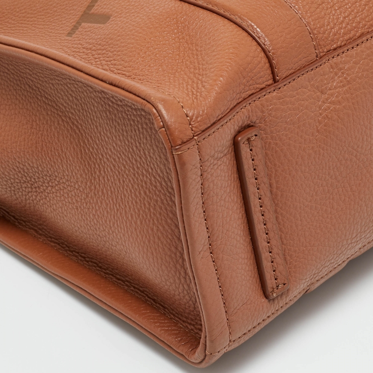 Pre Owned Marc Jacobs The Tote Medium Brown Leather Bag