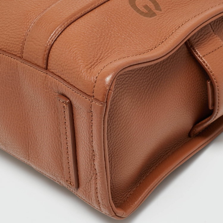 Pre Owned Marc Jacobs The Tote Medium Brown Leather Bag