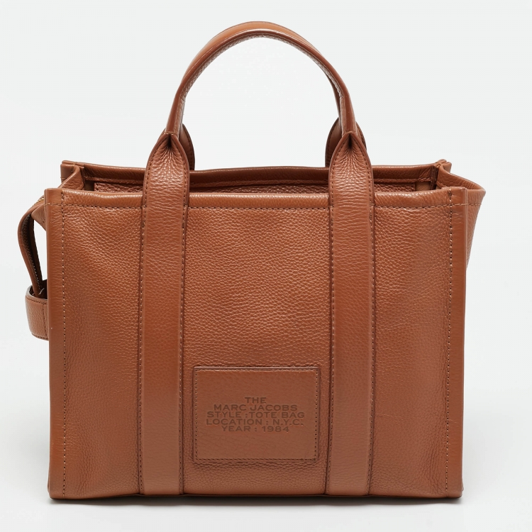 Pre Owned Marc Jacobs The Tote Medium Brown Leather Bag